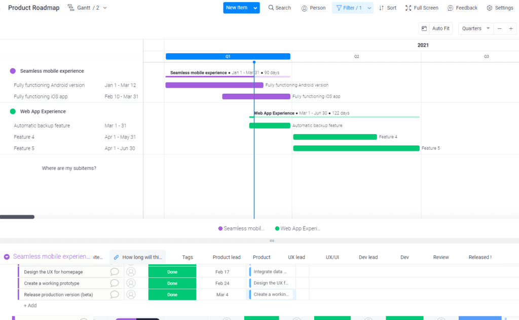 Create a successful Project Roadmap in monday.com